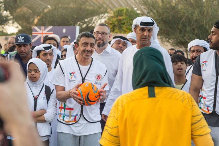 Minister of Foreign Affairs Abdullah bin Zayed leads the process of tolerance in the Garden of Umm Al-emirates in Abu Dhabi